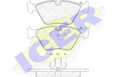 Тормозные колодки ICER 181550 BMW X3, 3 Series 34116750148, 34116761243, 34116779652