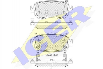 Тормозные колодки ICER 182188 Nissan X-Trail, Qashqai; Renault Kadjar 440606633R, D40604CA0A, D40604EA0A