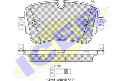 Тормозные колодки ICER 182248 Audi Q8, Q7, A6 4M0698451F, 4M0698451G, 4M0698451M