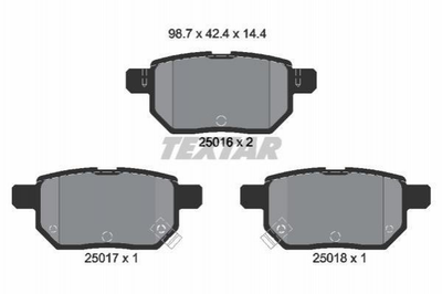 Гальмівні колодки TEXTAR 2501601 Toyota Prius, Corolla 0446602210, 0446621020, 0446647020