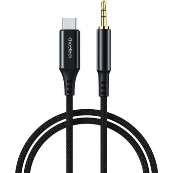 Кабель AUX Type-C - TRS Choetech AUX006 Audio 3.5мм DAC Chip 96kHz 1м черный