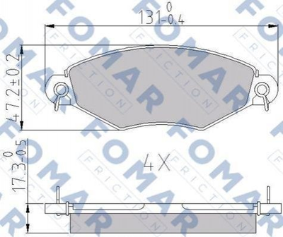 Тормозные колодки FOMAR FO688181 Peugeot 206, 306; KIA Carnival 425166, 425191, 425192