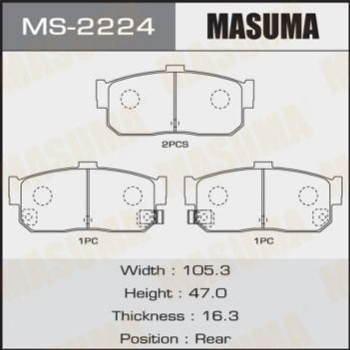 Колодки гальмові MASUMA MS2224 Nissan Maxima, Almera, Primera 440600N690, 4406031U90, 4406031U92