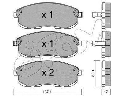 Тормозные колодки CIFAM 822-404-0 Nissan Altima, Maxima 410600V090, 410602Y990, 4106040U90