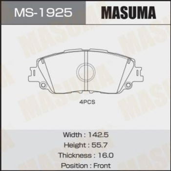 Гальмівні колодки MASUMA MS1925 Lexus RX 0446533480, 044650E060