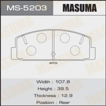 Колодки гальмові MASUMA MS5203 Mazda 6 GJYB2648ZA, GJYA2649ZA, GEYC2648ZB
