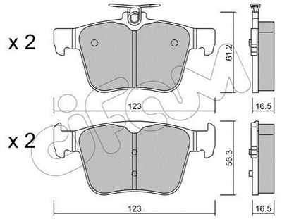 Тормозные колодки CIFAM 8229810 Volkswagen Passat, Golf, Tiguan, Touran; Audi A3, TT; Skoda Superb, Kodiaq 8V0698451A, 3Q0698451B, 3Q0698451