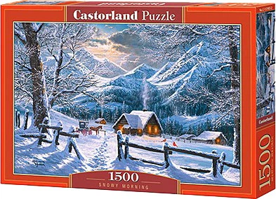 Puzzle Castorland Śnieżny poranek 1500 elementów (5904438151905)