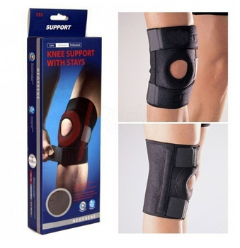 Защитный наколенник, фиксатор колена Knee Support With Stays | стабилизатор коленной чашечки - VEN-86, чёрный