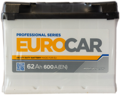 Аккумулятор 62 прямая (+ слева) 600А Eurocar (2000002516811)