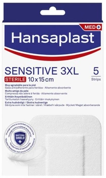 Пластырь Hansaplast Sensitive 3XL 5 Dressings 10 x 15 см (4005800304040)