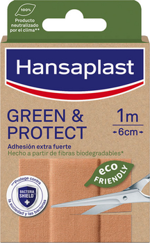 Пластырь Hansaplast Green & Protect 1 м x 6 см 10 шт (4005800303807)