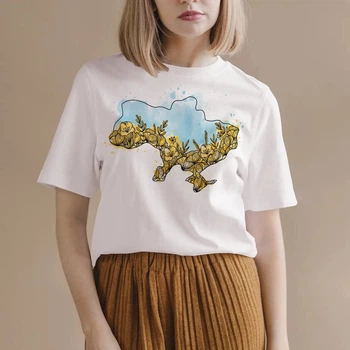 Футболка жіноча Style Print УКРАЇНСЬКИЙ ПРАПОР розмір 2XL біла