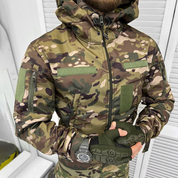 Демісезонна чоловіча Куртка SoftShell з капюшоном та додатковими кишенями мультикам розмір L
