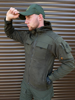 Чоловіча Флісова Куртка з Захисними накладками та вентиляційними пазухами олива розмір L