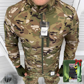 Мужская утепленная Куртка Single Sword SoftShell на флисе + Подарок Грелка для мгновенного согревания до +90