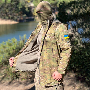 Мужская демисезонная Куртка CORDURA флисы с Капюшоном и Липучками под шевроны мультикам размер L