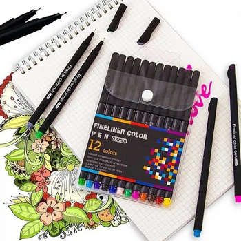 Професійний набір лінерів для скетчів та малювання Fineliner Color 12 кольорів