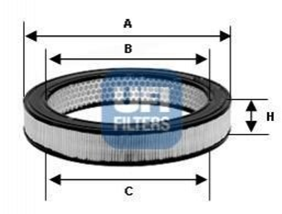 Повітряний фільтр UFI 3080201 Volkswagen Polo, Passat, Vento, Golf, Scirocco, Jetta; Audi 100, 80; Seat Ibiza; Skoda Felicia 56129620, 464619, 0464619