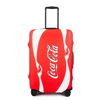 Защитный чехол "Coca Cola" для чемодана (Размер S) с принтом, плотный тянущийся материал, вырезы под ручки
