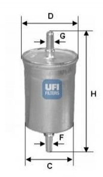 Фільтр паливний UFI 3171000 Renault Megane, Laguna, Clio; Peugeot 406, 807, 206, 407, 306, Partner; Nissan Kubistar; Citroen C5, Xsara, Jumpy, C4; Opel Vivaro 0003414V002, 7700845961, 156781