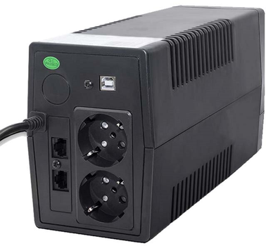 UPS Qoltec Monolith 650VA 360W LCD USB RJ45 (5901878539782)