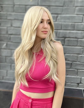 Парик на сетке PoliLy Lace Wig 66060 длинный кудрявый блонд термостойкое волокно