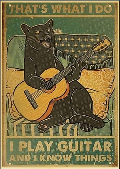 Металевий постер "I play guitar", 25см*18см , p-092