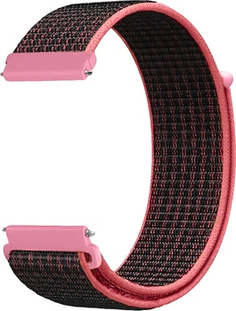Нейлоновый ремешок Sport Loop (20 мм) Black Pink (28073-51)