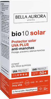 Сонцезахисний крем Bella Aurora Bio 10 Solar Grape Plus Sensitive Skin SPF50 50 мл Of Cream (8413400009184)