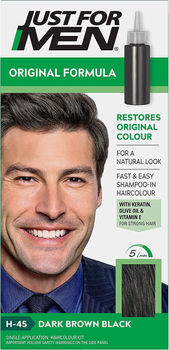 Farba kremowa z utleniaczem do włosów Just For Men Autostop Hair Colour H45 Dark Brown Black 35 g (5010934500090)