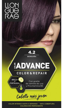 Farba kremowa z utleniaczem do włosów Llongueras Color Advance Hair Colour 4.2 Bourgogne 152 ml (8410825420426)