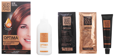 Farba kremowa z utleniaczem do włosów Llongueras Optima Permanent Hair Colour Ammonia Free 6.34 Dark Golden Copper Blond 152 ml (8432225052090)