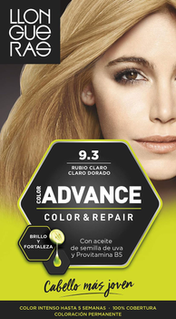 Farba kremowa z utleniaczem do włosów Llongueras Color Advance Profesional 9.3 Light Golden Blonde 125 ml (8411126061059)