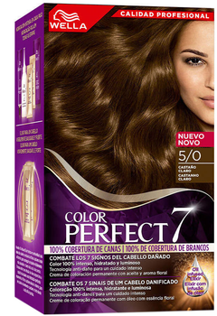 Farba kremowa z utleniaczem Wella Color Perfect 7 100 Cobertura De Canas 5-0-Castano Claro 60 ml (4064666324036)