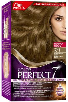 Farba kremowa z utleniaczem Wella Color Perfect 7 100 Cobertura De Canas 7-1-Rubio Ceniza Medio 60 ml (4064666324128)