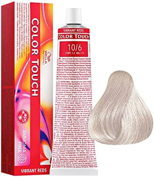 Farba kremowa z utleniaczem do włosów Wella Color Touch Vibrant Reds Hair Color Shade 10/6 60 ml (8005610529486)