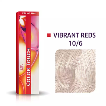 Farba kremowa z utleniaczem do włosów Wella Color Touch Vibrant Reds Hair Color Shade 10/6 60 ml (8005610529486)