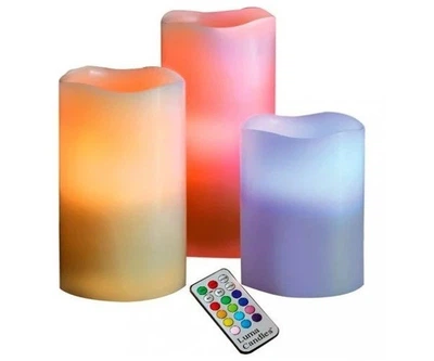 Ночник комплект светодиодных свечей Luma Candles LED свеча - ночник RGB с пультом управления, 3 шт в наборе