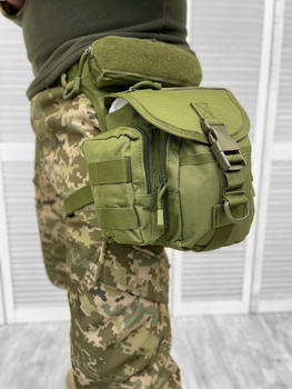 Універсальна поясна сумка Cordura 1000D із кріпленням на стегно олива 30,5 x 12,5 x 22,8см