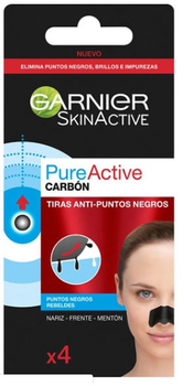 Очищувальні смужки для обличчя Garnier SkinActive проти чорних цяток 4 шт (3600542154666)