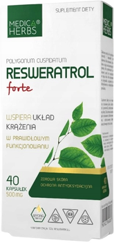 Suplement diety Medica Herbs Resweratrol Rdestowiec Forte 40 kapsułek (5907622656965)