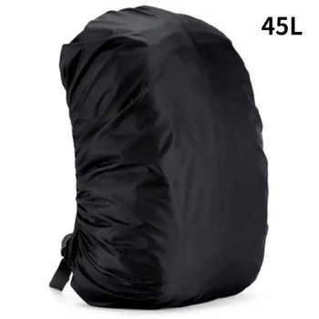 Чохол дощовик для рюкзака 45 л водонепроникний чорний