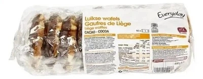 Вафлі бельгійські лєжзькі цукрові з шоколадом Liege wafels cocoa Everyday 600g (0614)