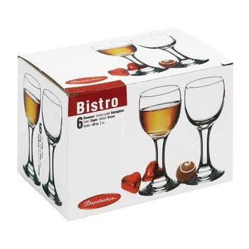 Набор рюмок Pasabahce Bistro 6 штук 60мл d4,5 см h11,2 см стекло (44134/6)