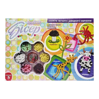 Набір бісеру для творчості Danko Toys Б6-1...4 великий бісер Жираф