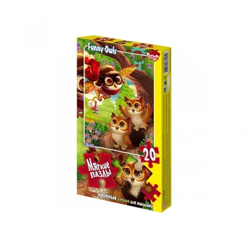 Мягкие пазлы "Совы" Danko Toys S20-09-03, 20 элементов