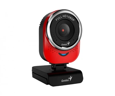 Web камера Genius QCam 6000, Red/Black, 1920x1080/30 fps, мікрофон, фіксований фокус, обертання на 360°, USB