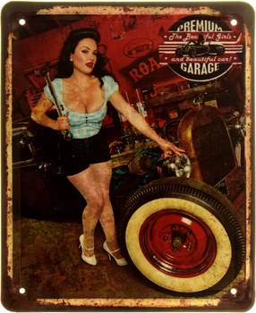 Металлическая табличка "Гаечный Ключ (Pin Up)" (ms-103891)