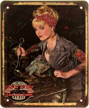 Металева табличка "Дівчина-Механік" (ms-103886)
